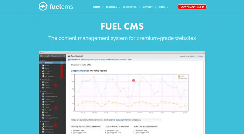 The FUEL CMS homepage