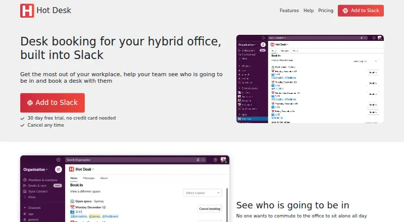 Hot Desk's website
