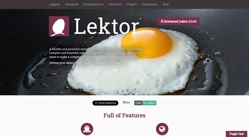 The Lektor homepage