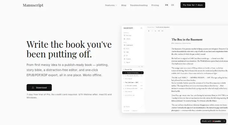 The Manuscript homepage