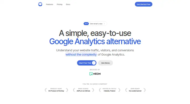 The Open Analytics homepage