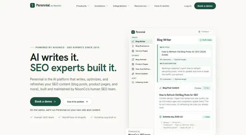 The Perennial homepage