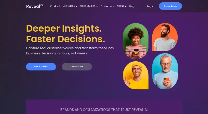 The Reveal AI homepage