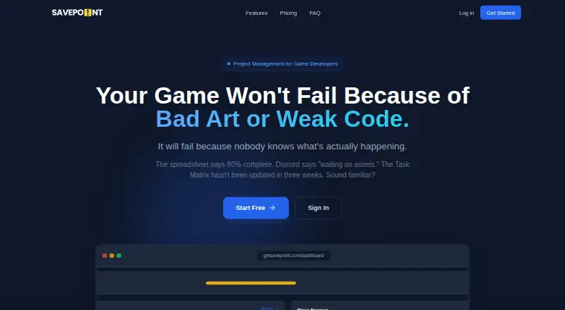 The Savepoint homepage