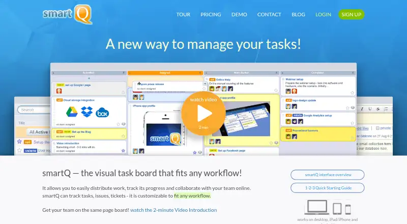 The smartQ homepage