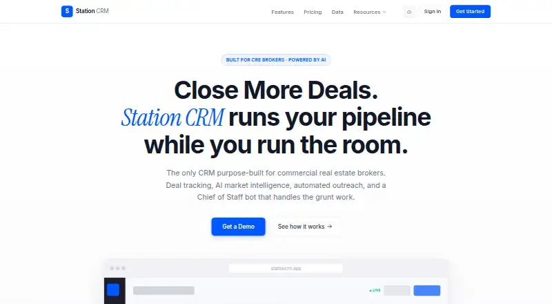 The Station CRM homepage