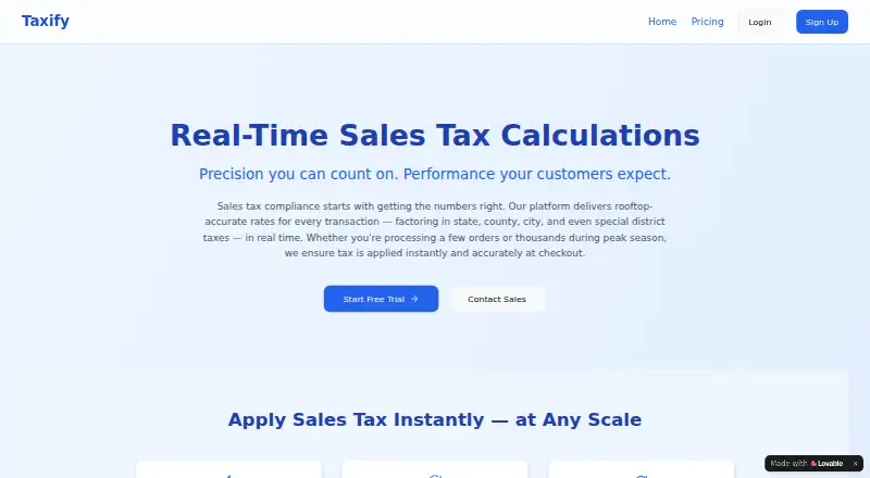 Taxify's website