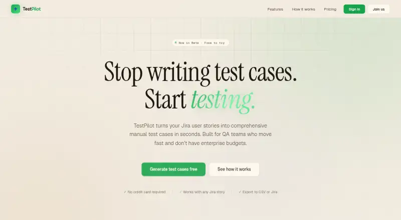 TestPilot's website