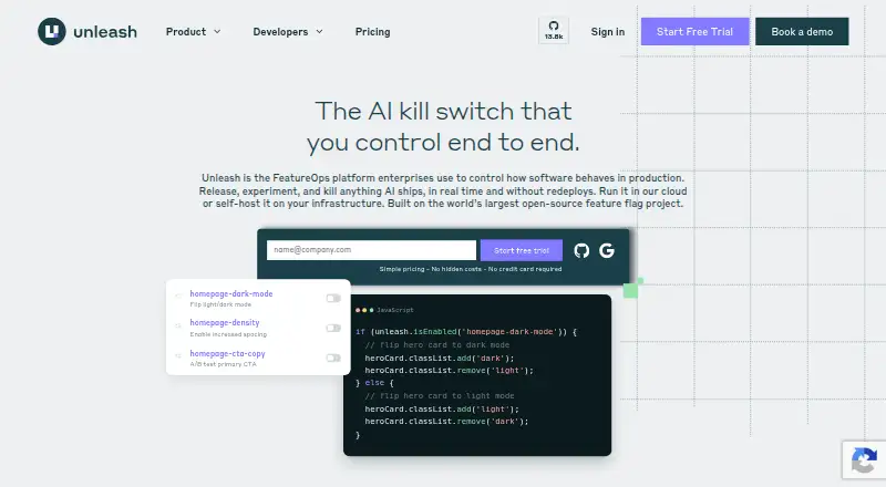 The Unleash homepage