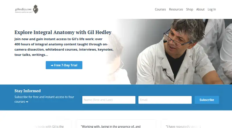 Gil Hedley Integral Anatomy's website