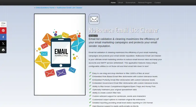 NoBounce Email List Cleaner's website