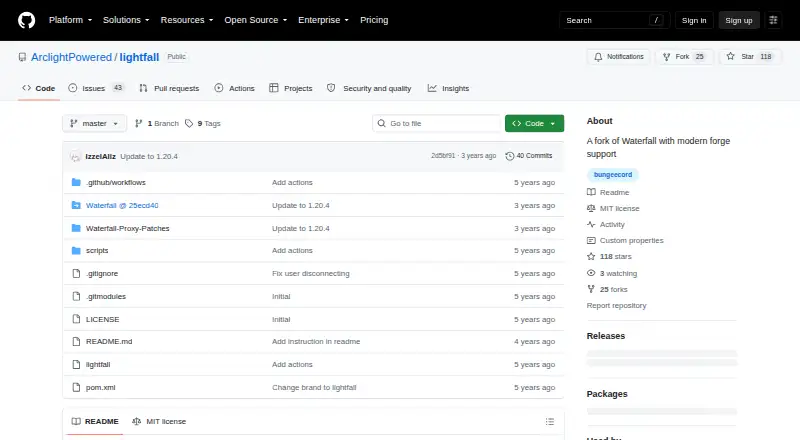 Lightfall's website