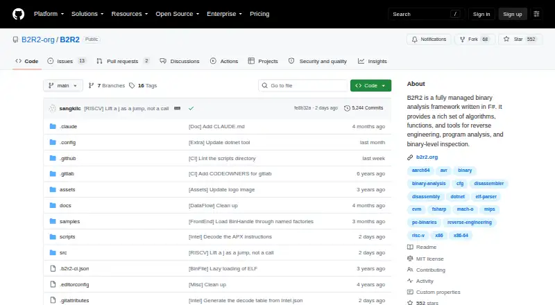 The B2R2 homepage