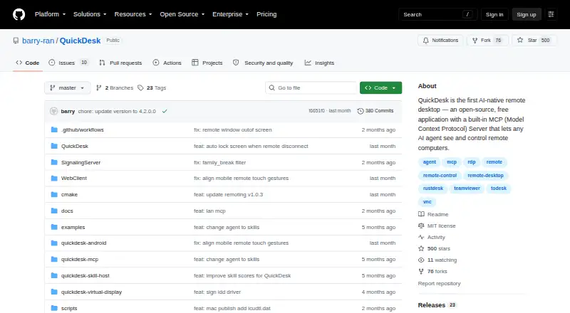 QuickDesk's website