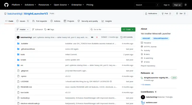 The AlrightLauncherV3 homepage