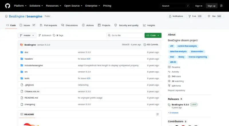 BeaEngine's website