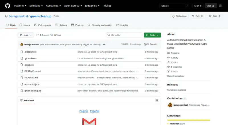 Gmail Cleanup's website