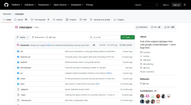 Rubyripper's website