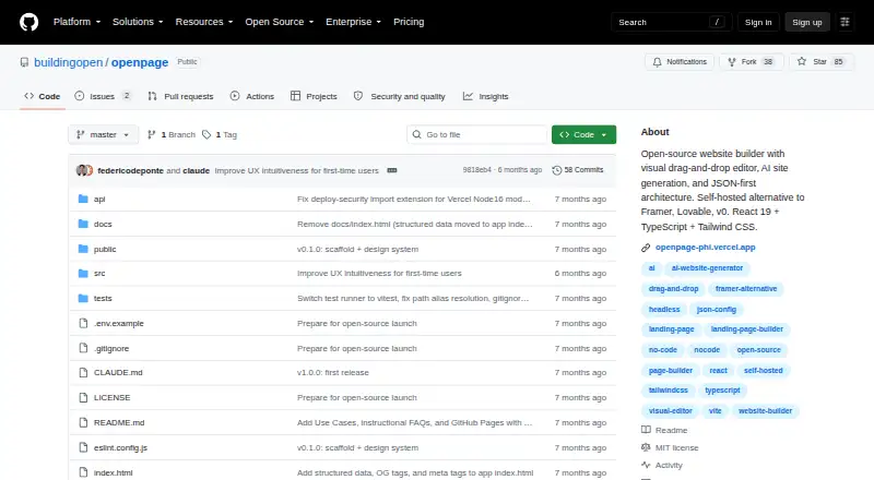 OpenPage's website