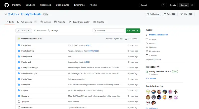 Frosty Mod Manager's website
