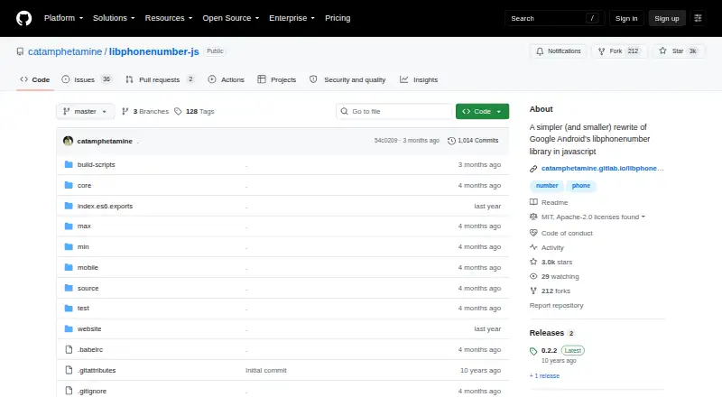 libphonenumber-js's website