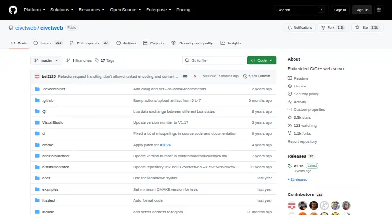 CivetWeb's website