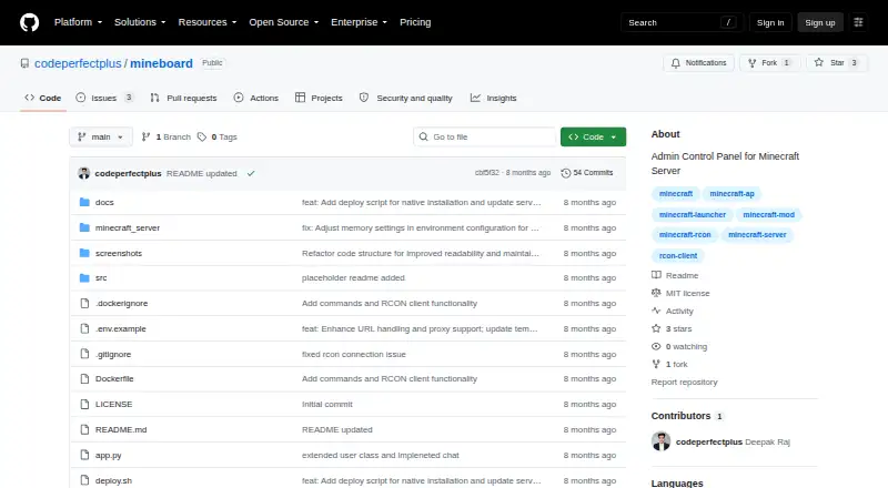 Mineboard's website