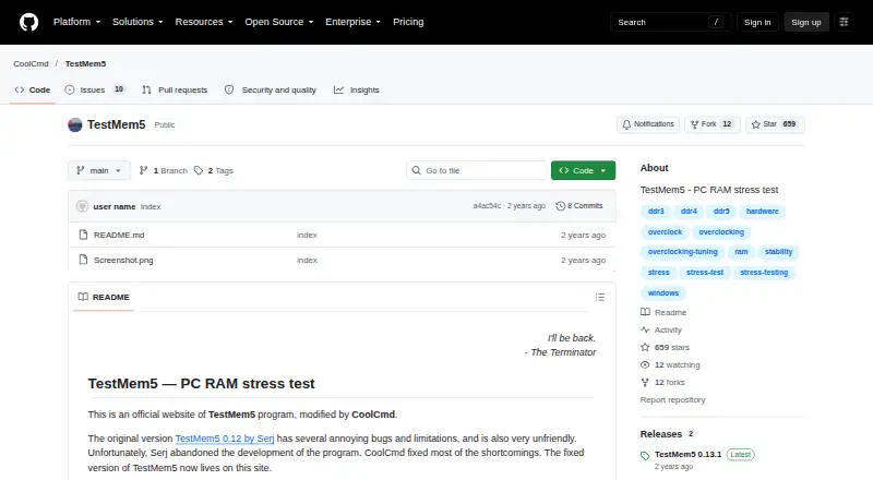 TestMem5's website