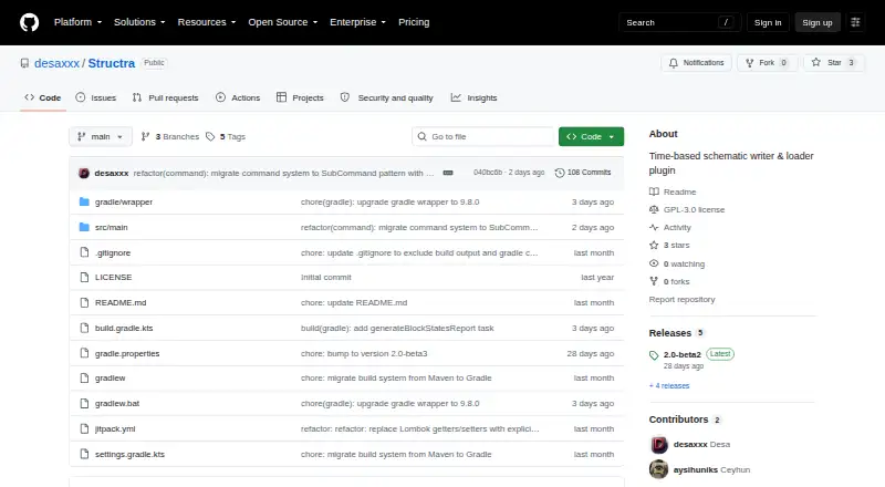 The Structra homepage