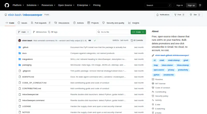 InboxSweeper's website