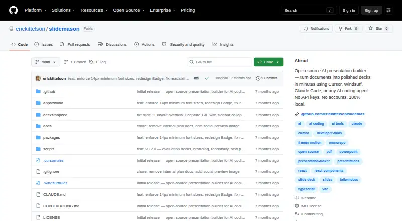 The Slidemason homepage
