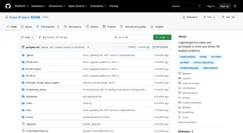 The EUVA (EngineUnpacker Visual Analyzer) homepage