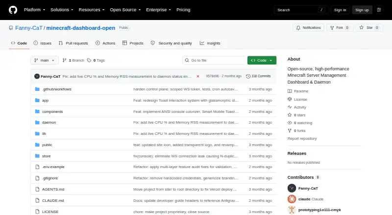 CraftControl Dashboard's website