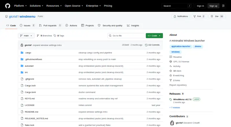 The windmenu homepage