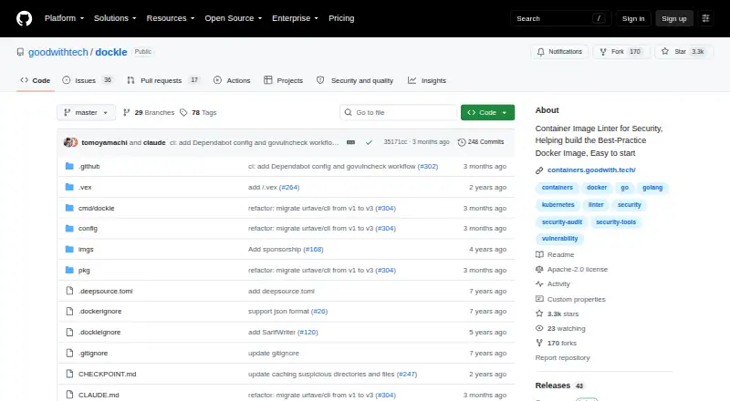 The Dockle homepage