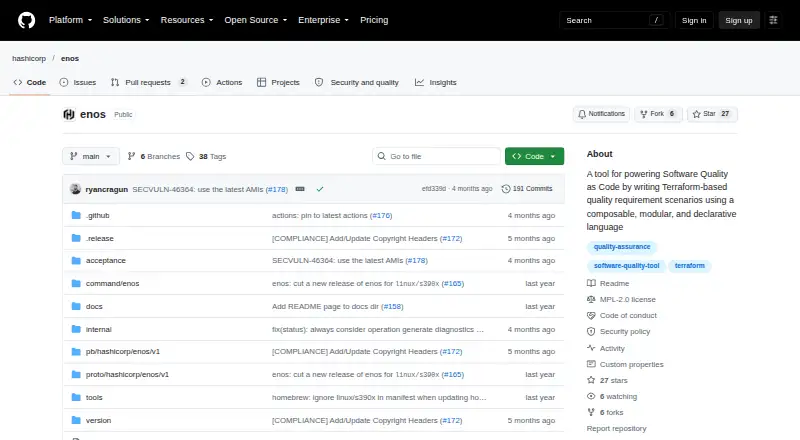 HashiCorp Enos's website
