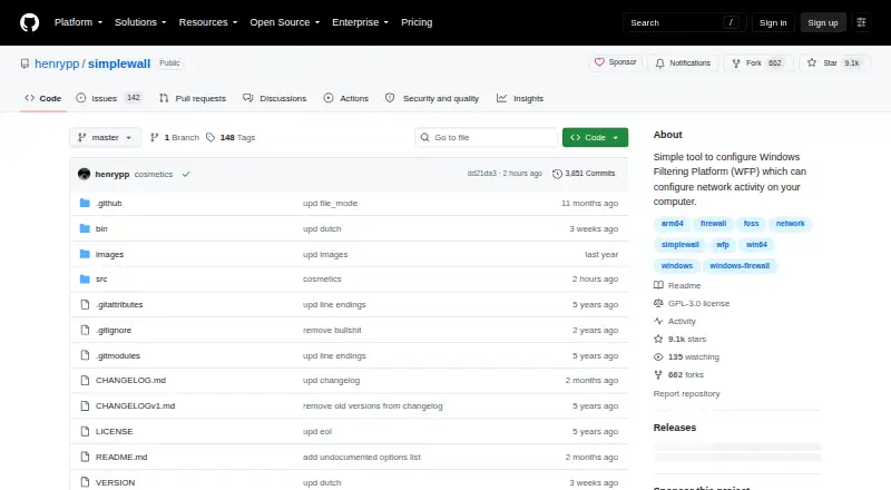 simplewall's website