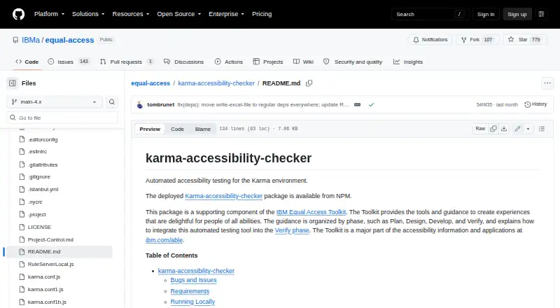 The karma-accessibility-checker homepage
