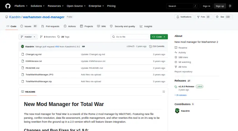 Total War Mod Manager's website