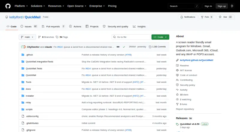 QuickMail's website