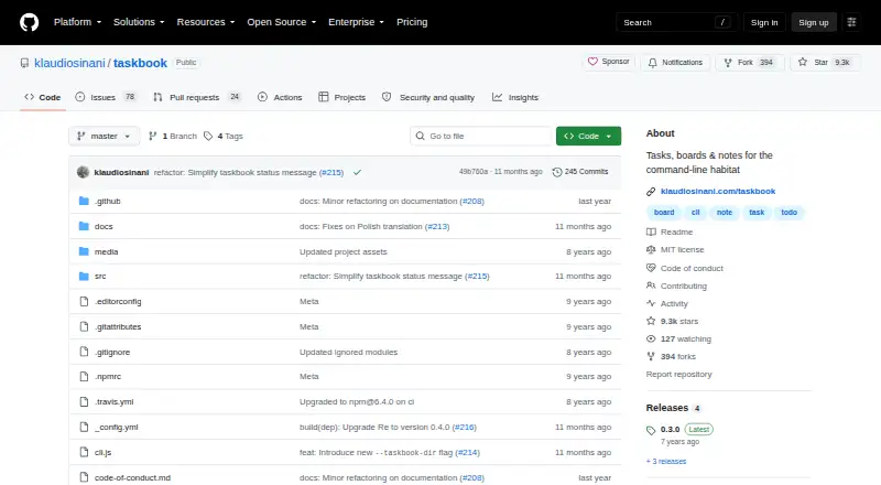 Taskbook's website