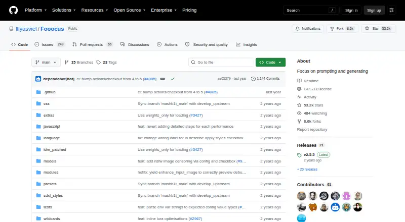 The Fooocus homepage