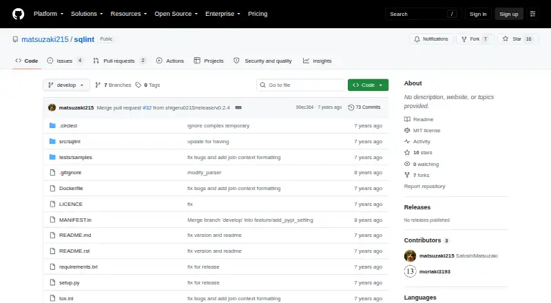 SQLint's website