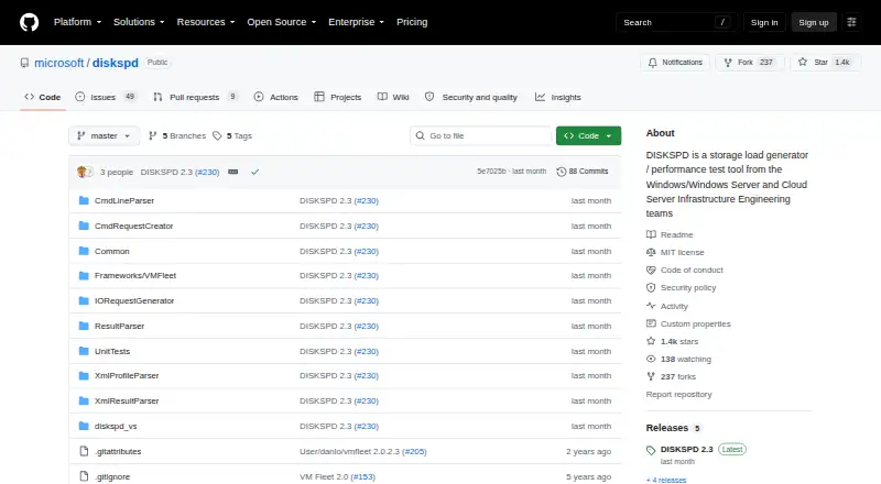 DiskSpd's website
