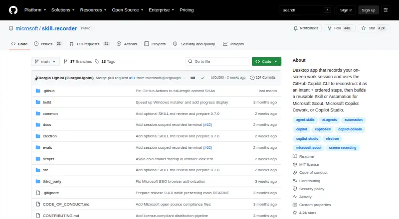 GitHub Skill Recorder's website