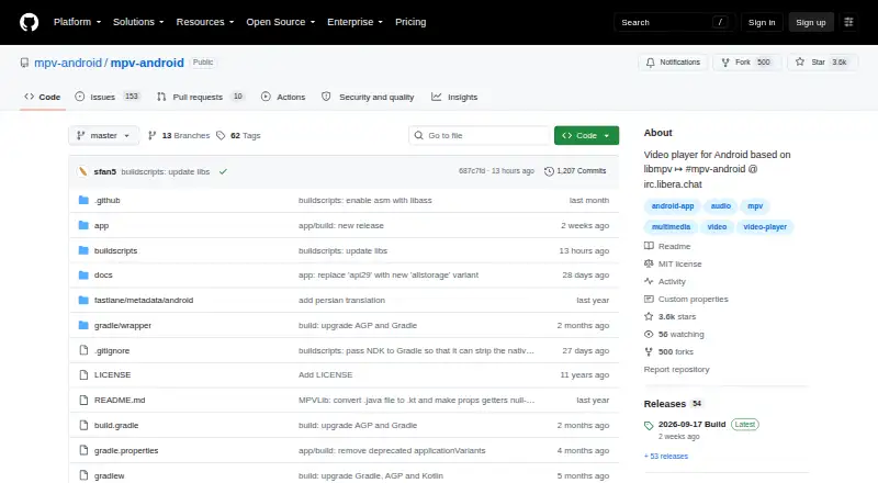 mpv-android's website