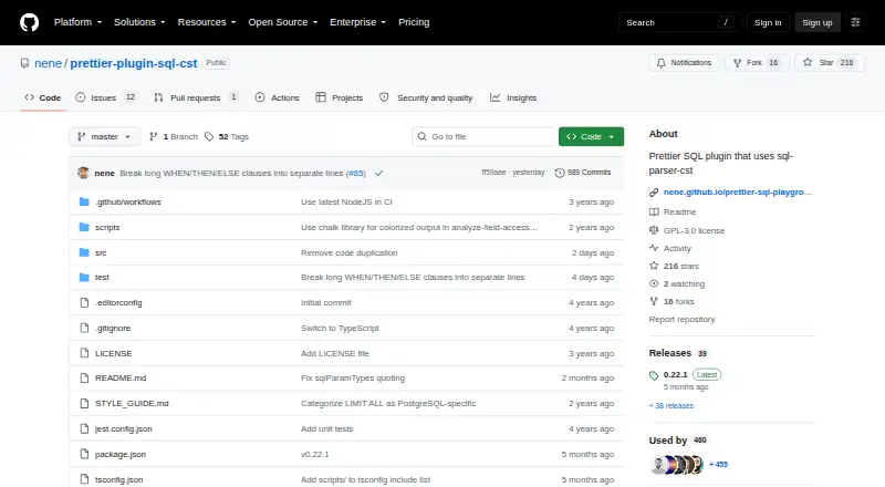 prettier-plugin-sql-cst's website
