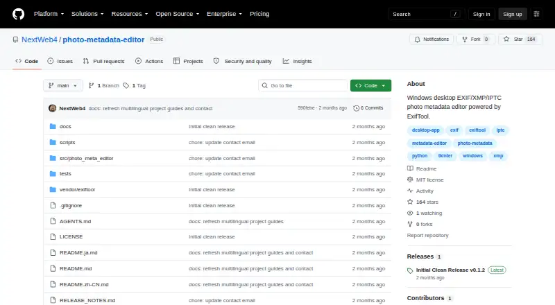 Photo Metadata Editor's website