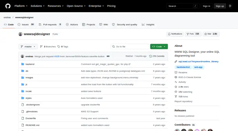 WWW SQL Designer's website