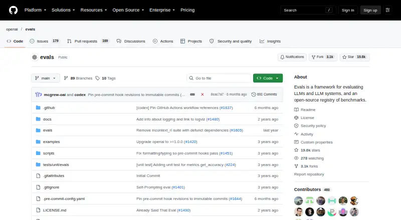OpenAI Evals's website